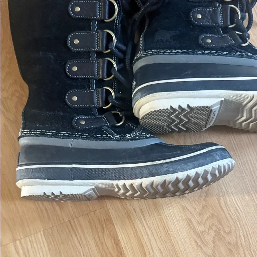 Sorel Black Weatherproof Boots Size 6 Sherling Snow Outdoor